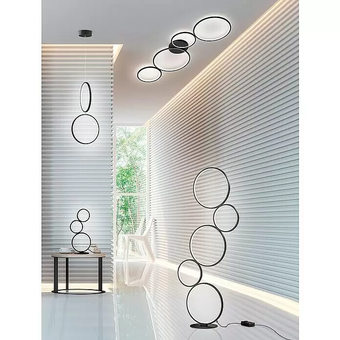 Trio Leuchten Rondo LED-Tischleuchte - 17 W, L x B x H: 15 x 20,7 x 45 cm, Schwarz, Warmweiß - Stimmungsaufnahme