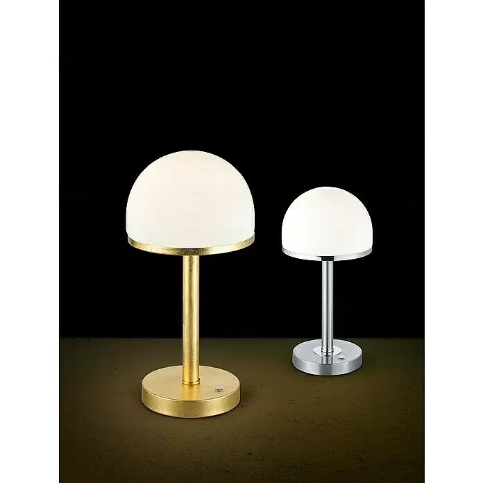 Trio Leuchten LED-Tischleuchte Berlin - 4 W, B x H: 19,5 x 39 cm, Silber, Warmweiß - Stimmungsaufnahme