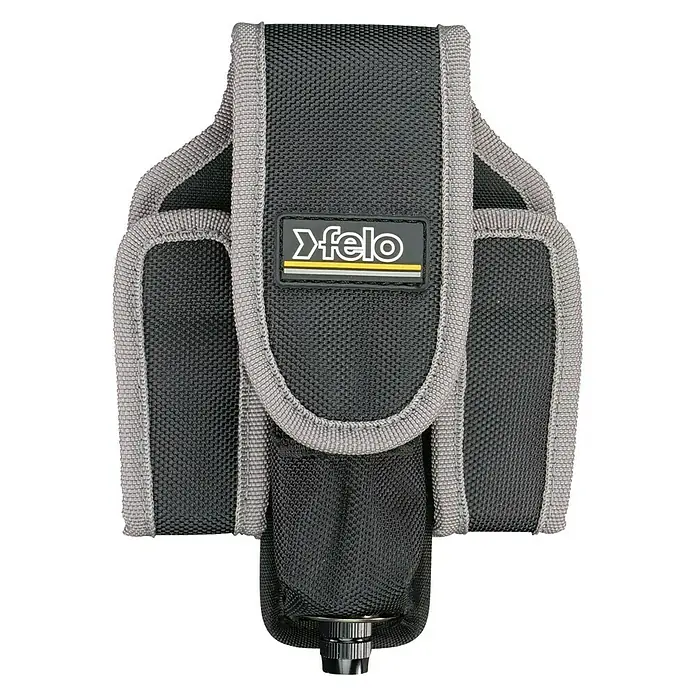 Felo Werkzeuggürtel-Set ERGONIC® K - 22 -tlg. - Nahaufnahme einer Felo Werkzeugtasche, ideal für Elektriker, mit robustem Design und praktischer Gürtelbefestigung für den täglichen Einsatz.