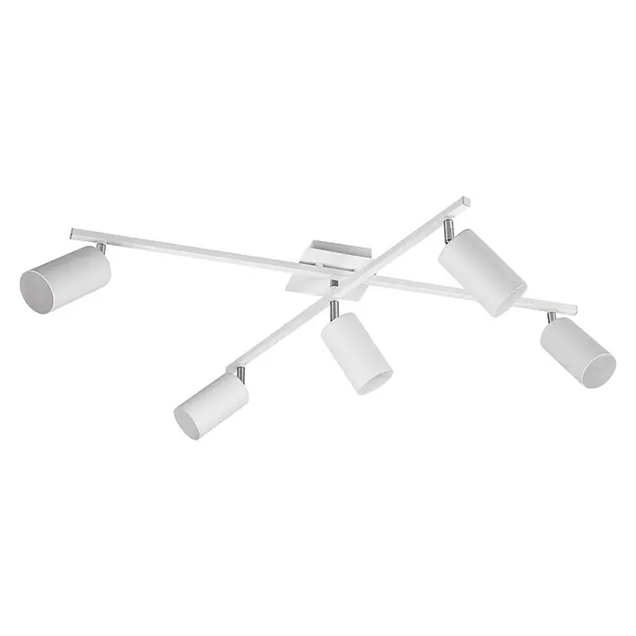 Trio Leuchten Marley Deckenstrahler - 175 W, L x B x H: 57,4 x 77,4 x 22,4 cm, Weiß, GU10 - Moderne Deckenleuchte mit fünf verstellbaren Strahlern in Weiß für eine flexible Beleuchtung des Raumes.