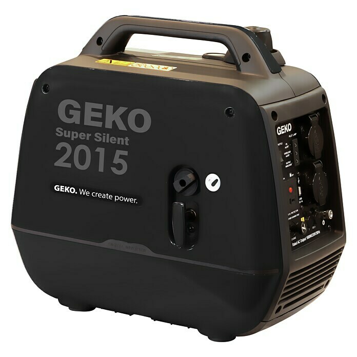 Geko Inverter-Stromerzeuger 2015 Black EditionTankvolumen: 3,9 l, Betriebsdauer: Ca. 4,5 h bei 100% Last Diagonal View