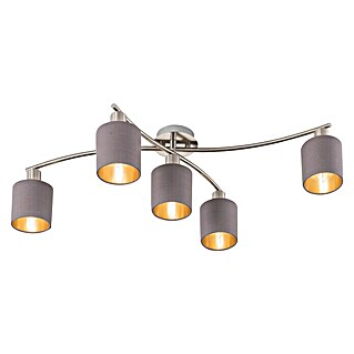 Trio Leuchten Deckenleuchte Garda (125 W, L x B x H: 44,2 x 75 x 22 cm, Nickel matt, Taupe, E14)