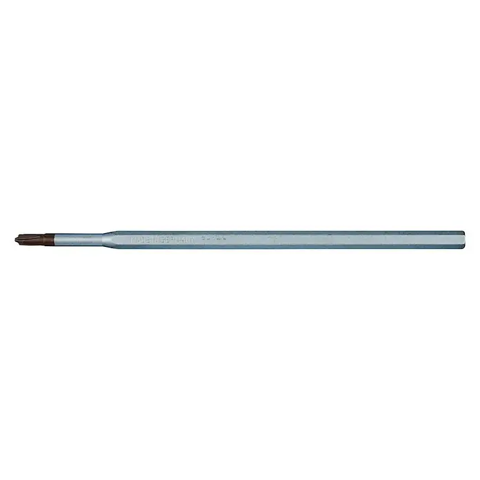 Felo Schraubendreher-Set NM-Box - 14 -tlg., Drehmoment: 1,5 Nm - 3 Nm - Ein silberfarbener Schraubendreher mit Torx-Profil, hergestellt in Deutschland, für präzise Schraubarbeiten.