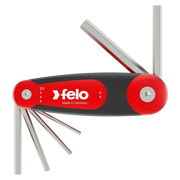 Felo Klapphalter Schraubendreher-Set - 6 -tlg. - Das Felo Klappmesser-Set mit Innensechskant-Schlüsseln bietet Vielseitigkeit und Qualität für verschiedene Schraubanwendungen.