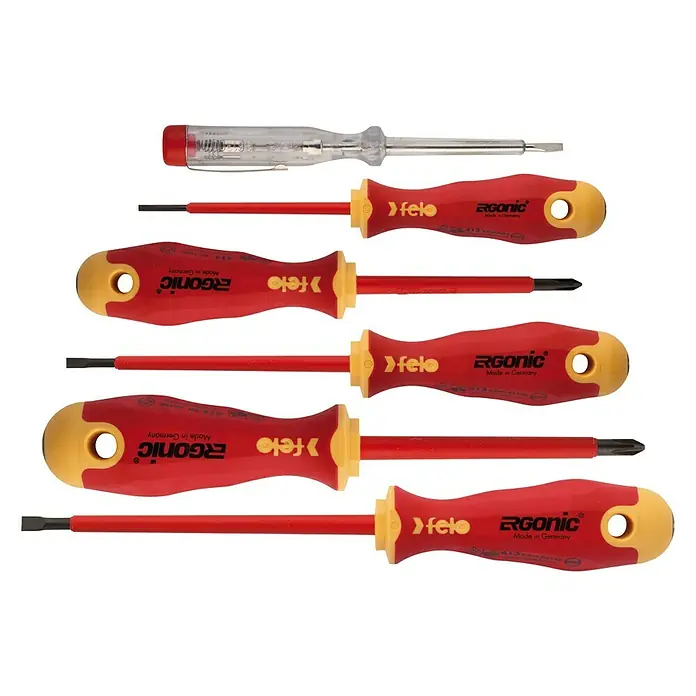 Felo Schraubendreher-Set ergonic® VDE - 6 -tlg. - Felo Ergonic Schraubendreher-Set: Präzisionswerkzeuge "Made in Germany" für professionelle Handwerker und Heimwerker.