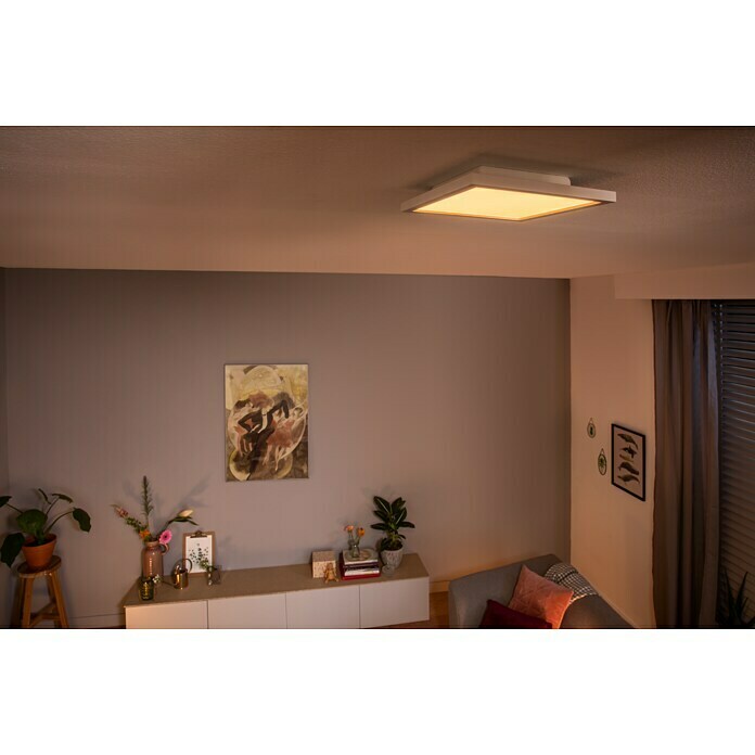 Philips Hue LED-Panel Aurelle46,5 W, L x B x H: 30 x 30 x 4,6 cm, Weiß, Warmweiß Mood Shot