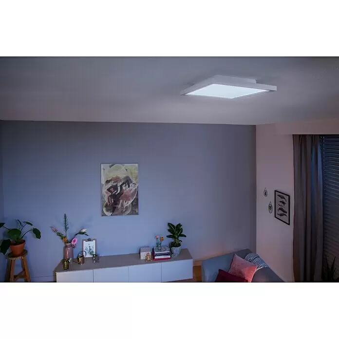 Philips Hue LED-Panel Aurelle - 19 W, L x B x H: 30 x 30 x 4,6 cm, Weiß, Warmweiß - Stimmungsaufnahme