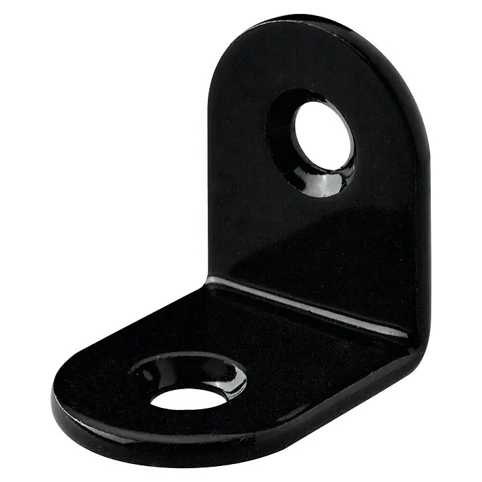 Hettich Stuhlwinkel - L x B x H: 20 x 20 x 15 mm, Stahl, Schwarz, 10 Stk. - Schwarze Winkelverbindung mit zwei Löchern zur Befestigung von Bauteilen. Ideal für Möbelbau und andere Projekte.