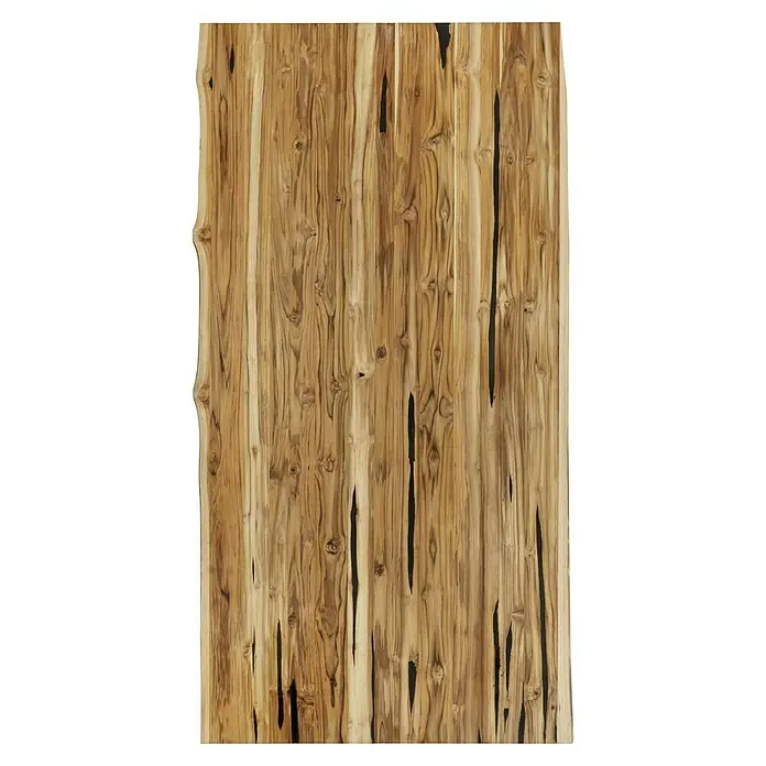 Exclusivholz Tischplatte mit Waldkante - Teak, 200 x 80 x 2,6 cm - Premium Teakholzplatte mit Maserung, ideal für Möbelbau & Dekoration. Das natürliche Material verleiht jedem Projekt eine warme Note.