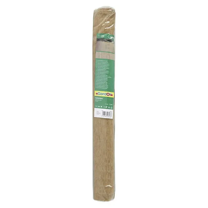 Gardol Balkonsichtschutz Raffia - Beige, 300 x 90 cm - Sichtschutzmatte aus Bambus von Gardol, gerollt in Folie verpackt, mit einer Länge von 3 Metern und einer Höhe von 0,9 Metern für den Garten.