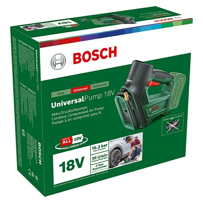 Bosch 18 V Power for All Akku-Luftpumpe UniversalPump 18V18 V, Ohne Akku Diagonal View