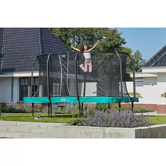 Salta Trampolin First Class - Grün, L x B: 214 x 366 cm - Anwendungsbeispiel