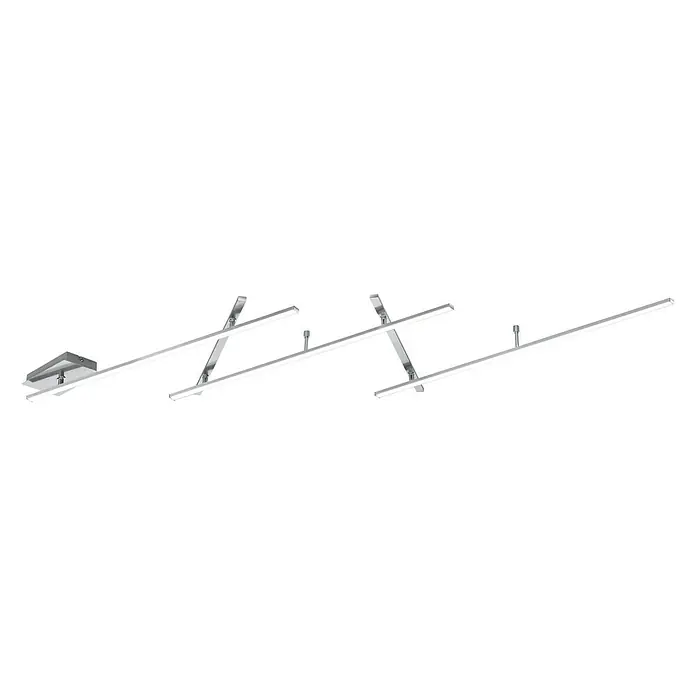 Trio Leuchten LED-Deckenleuchte Indira - 6 W, L x B x H: 50 x 245 x 6,5 cm, Nickel matt, Warmweiß - Moderne LED-Deckenleuchte mit mehreren Armen in Silber. Die Lampe bietet helles und effizientes Licht für jeden Raum.