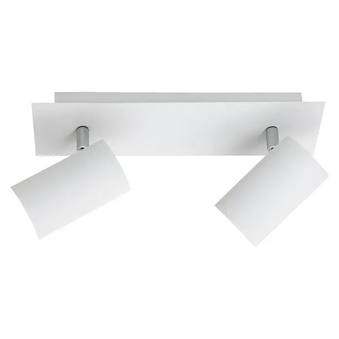 Trio Leuchten Marley Deckenstrahler - 70 W, L x B x H: 30 x 9 x 15 cm, Weiß, GU10, 2 Stk. - Weiße LED-Deckenleuchte mit zwei verstellbaren Strahlern. Das Lichtdesign ist modern und minimalistisch gehalten.