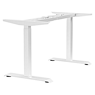 Tischgestell E-MORE 2M2S (Breitenverstellung: 110 cm - 180 cm, Höhenverstellung: 70 cm - 118 cm, Traglast: 100 kg, Stahl, Weiß)