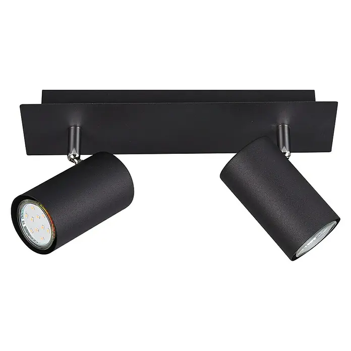 Trio Leuchten Marley Deckenstrahler - 70 W, L x B x H: 30 x 9 x 15 cm, Schwarz matt, GU10, 2 Stk. - Moderne schwarze Deckenleuchte mit zwei justierbaren LED-Spots für flexibles Lichtdesign im Wohnraum.