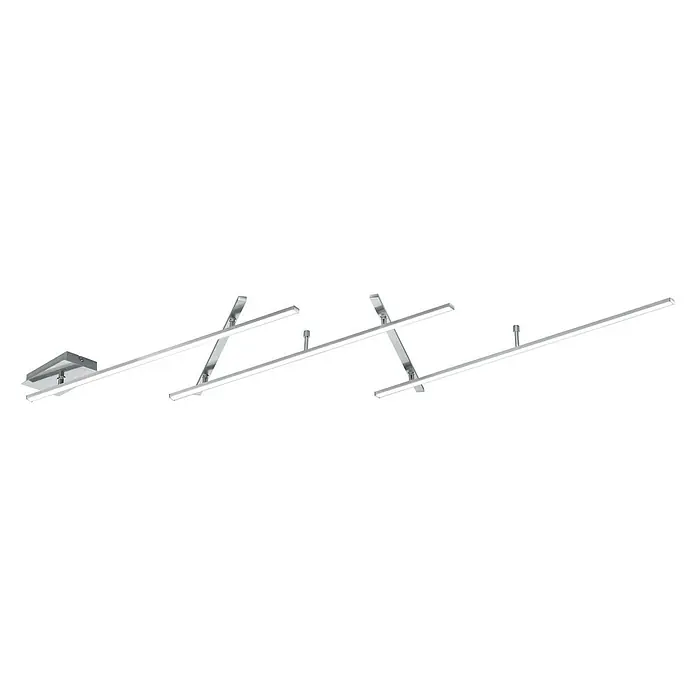 Trio Leuchten LED-Deckenleuchte Indira - 6 W, L x B x H: 50 x 245 x 6,5 cm, Nickel matt, Warmweiß - Moderne LED-Deckenleuchte mit linearem Design und verstellbaren Armen für flexible Beleuchtung.