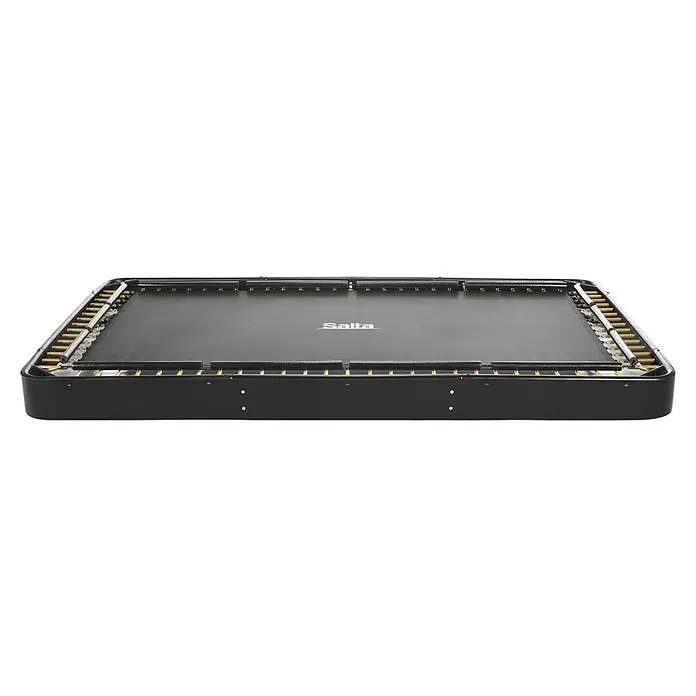 Salta Trampolin Royal Baseground - 305 x 214 cm, Schwarz - Das rechteckige Salta Trampolin in Schwarz mit goldenen Federn bietet ein tolles Sprungerlebnis für die ganze Familie.