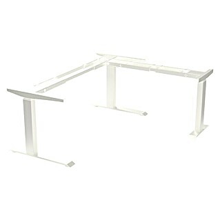Tischgestell E-CORNER 90 (Breitenverstellung: 100 cm - 177 cm, Höhenverstellung: 61 cm - 127 cm, Traglast: 180 kg, Stahl, Weiß)