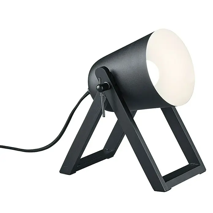 Reality Leuchten Tischleuchte Marc25 W, L x B x H: 12,5 x 19,5 x 21 cm, Schwarz, E27 - Stilvolle schwarze Tischleuchte mit verstellbarem Scheinwerferkopf für eine flexible Beleuchtung in jedem Raum.
