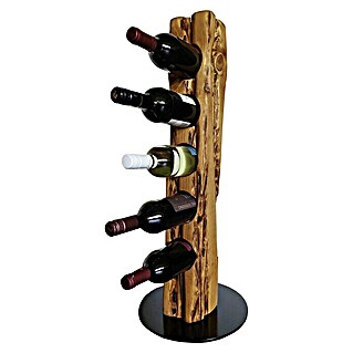 Wood & Wishes Weinregal Premium (Höhe: 78 cm, Anzahl Flaschen: 5 Stk., Holz, Teak)