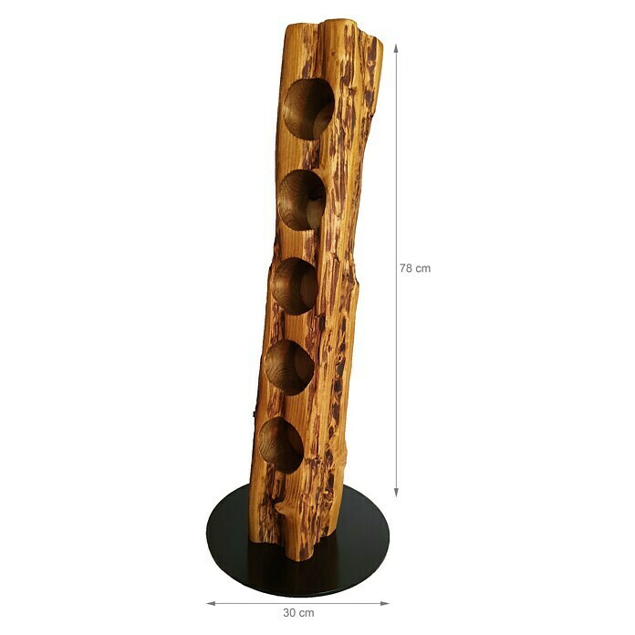 Wood & Wishes Weinregal Premium (Höhe: 78 cm, Anzahl Flaschen: 5 Stk., Holz, Eiche) | BAUHAUS