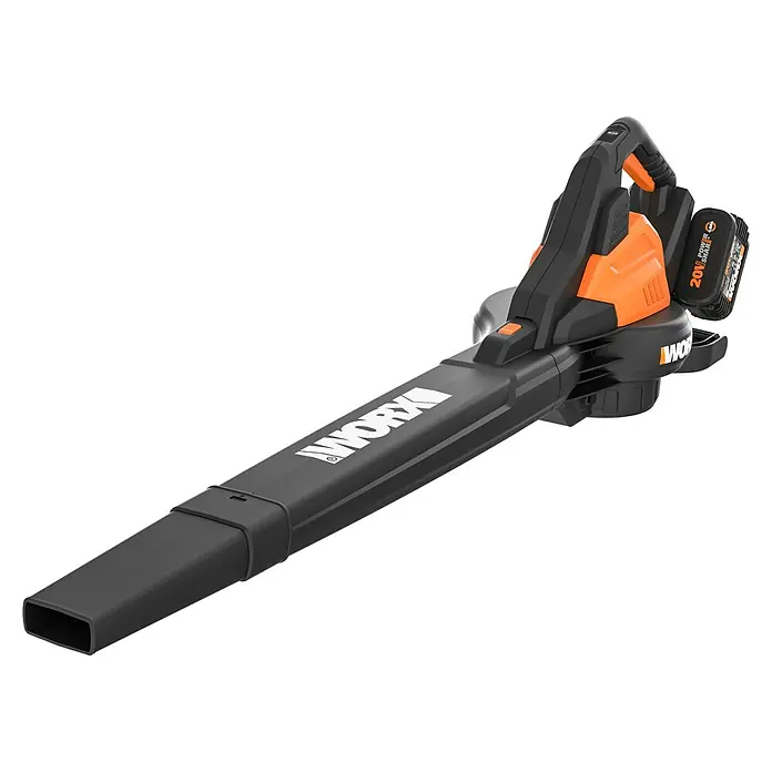 Worx PowerShare 20V Akku-Laubsauger & -Laubbläser WG583E.9 - Ohne Akku, Blasleistung: 575 m³/h, Blasgeschwindigkeit: 335 km/h - Ein kabelloser WORX Laubbläser mit einem 20V Akku, ideal für die Gartenarbeit und die mühelose Beseitigung von Laub und Schmutz.