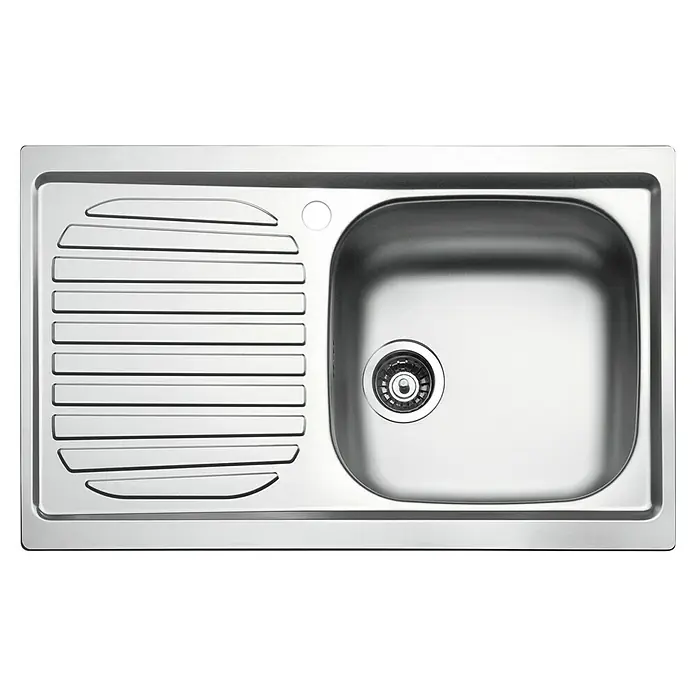 Smeg Fregadero encastrable LYP791S - 50 x 79 cm, Acero inoxidable - Fregadero de acero inoxidable con escurridor y un seno. Ideal para cocinas modernas, resistente y fácil de limpiar.