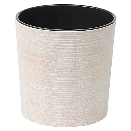 Siena Garden Pflanztopf Lens Eco (Außenmaß (Ø x H): 25 x 25,5 cm, Kunststoff, Cremeweiß)