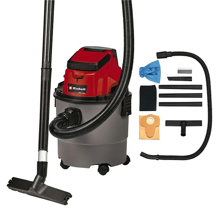 Einhell Power X-Change 18V Akku-Nass-Trockensauger TC-VC 18/15 Li-Solo - 18 V, Ohne Akku, Behältervolumen: 15 l - Der Einhell Akku-Nass-Trockensauger ist ein vielseitiges Reinigungsgerät mit umfangreichem Zubehör für unterschiedliche Anwendungen.