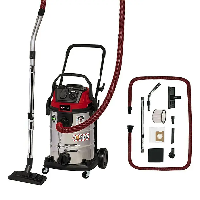 Einhell Expert Elektro-Nass- & Trockensauger TE-VC 2230 SACL - 1.400 W, 30 l - Abbildung eines Einhell Nass-Trockensaugers mit Zubehör, ideal für Haus, Werkstatt und Garage. Vielseitig und leistungsstark.