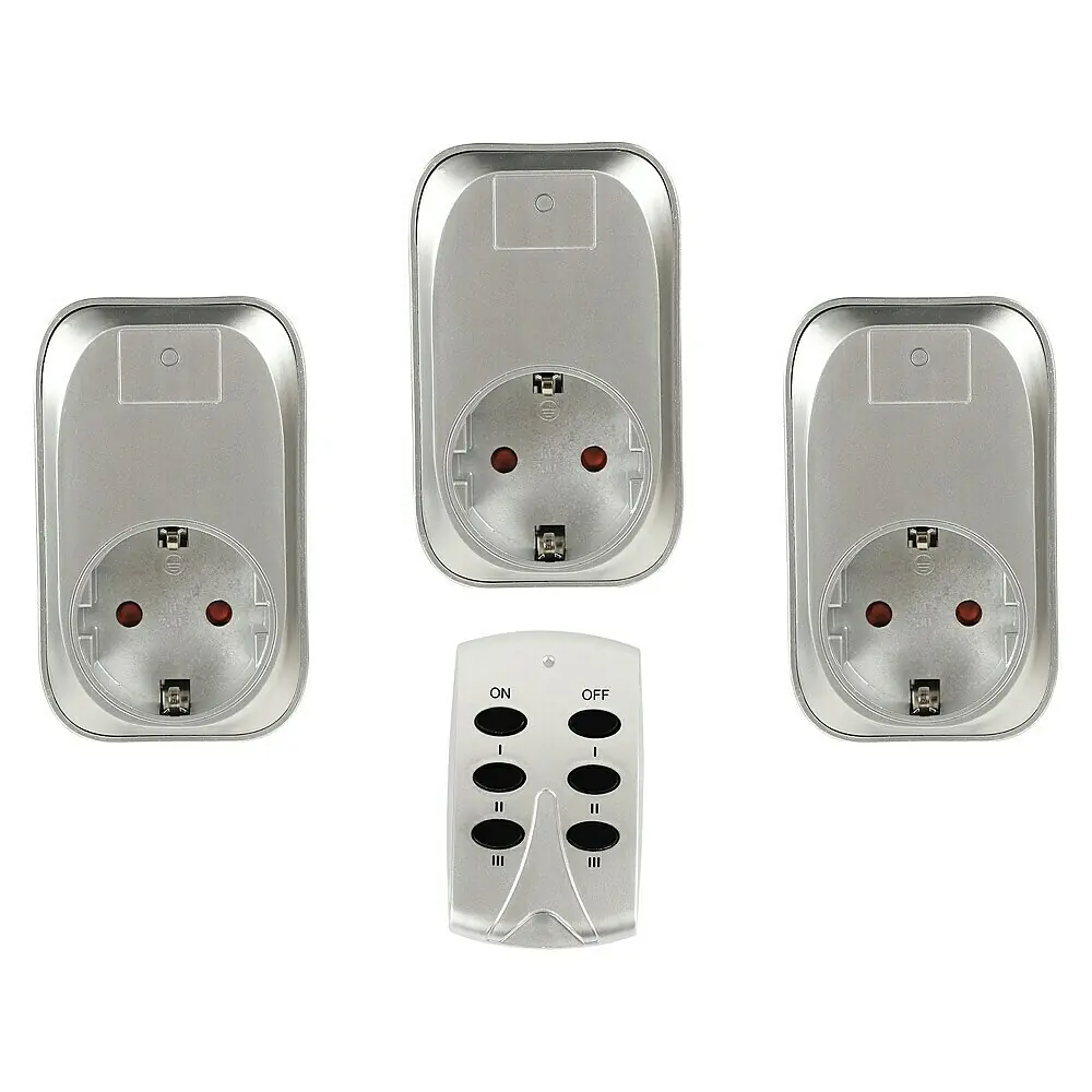Powermaster Set Mit 3 Funksteckdosen + Fernbedienung – 240V, 13A, Bis 30m Reichweite, Vorkonfiguriert, Weiß