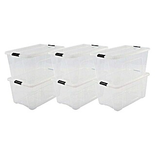 Aufbewahrungsbox-Set (L x B x H: 58 x 39,5 x 30,5 cm, Kunststoff, Transparent, 6 Stk.)