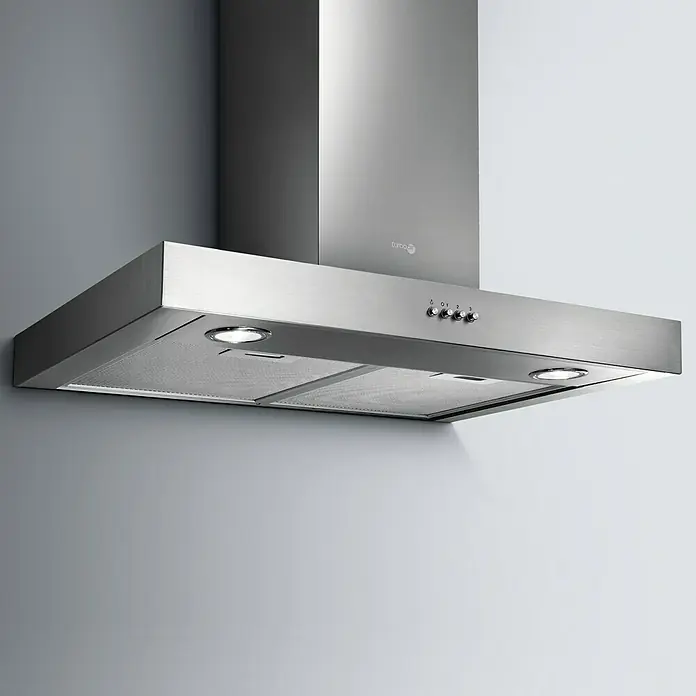 Turboair Campana de pared Sofía New - Ancho: 60 cm, Máx. Potencia del ventilador en modo extracción: 581 m³/h, Acero inoxidable - Campana extractora de acero inoxidable con iluminación integrada y panel de control. Un electrodoméstico moderno para cualquier cocina, combinando estilo.