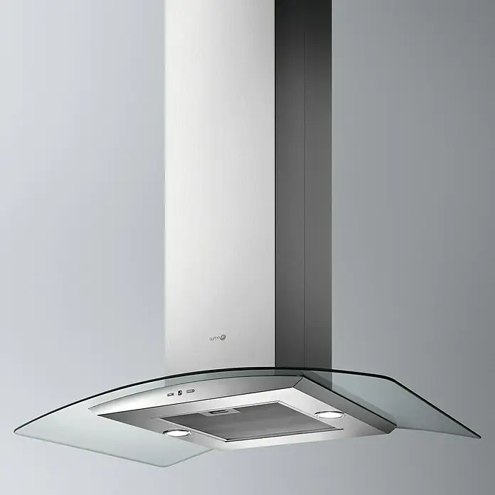 Turboair Campana para isla Vola - Ancho: 89,8 cm, Máx. Potencia del ventilador en modo extracción: 713 m³/h, Acero inoxidable - Elegante campana extractora de acero inoxidable con detalles de vidrio. Esta moderna campana asegura aire limpio en cualquier cocina.