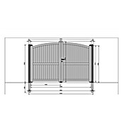 Soncost Vrtna vrata (Aluminij, Strukturirano, Dimenzije Š x V: 300 x 180/200/180 cm)