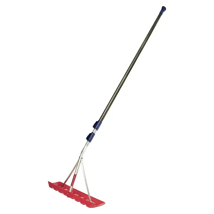 Freund Victoria Schneeschieber Dachräumer - Breite: 60 cm, Teleskopstiel - Ein roter Dachrechen mit Teleskopstiel zum Entfernen von Schnee und Laub von Dächern, für sichere und effiziente Reinigung.