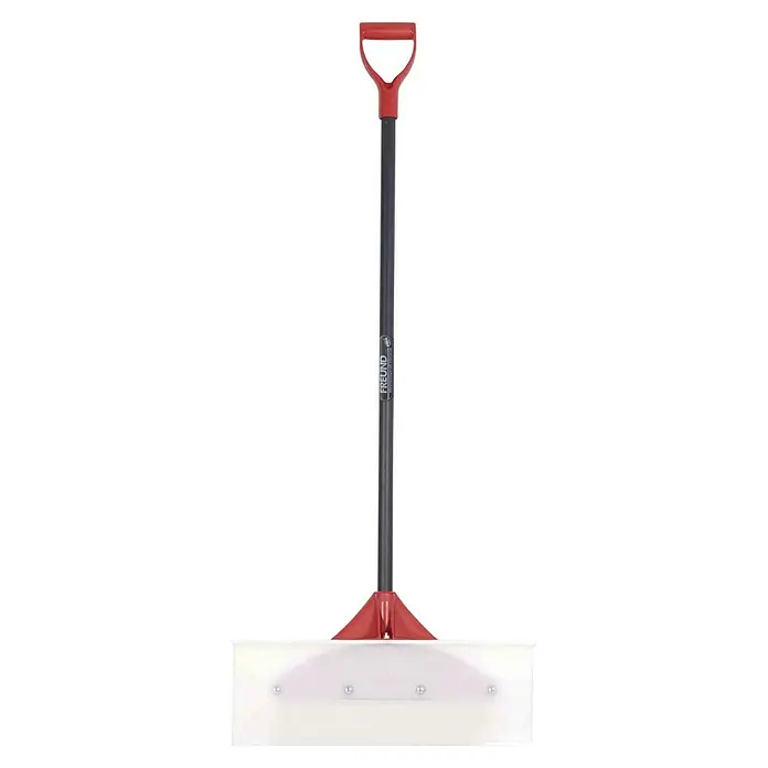 Freund Victoria Schneeschieber Snow pusher - Breite: 61 cm, Langstiel - Schneeschieber von Freund mit rotem Griff und weißem Blatt für effiziente Schneeräumung. Ein zuverlässiges Werkzeug für den Winterdienst.