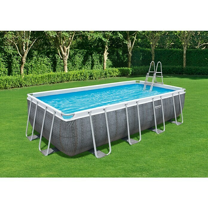 Bestway Frame-Pool-Set Power Steel14,812 l, Grau, L x B x H: 549 x 274 x 122 cm Mood Shot