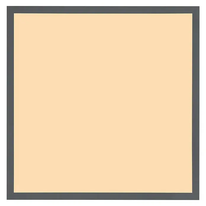 Globo Doro LED-Panel Holzoptik - 36 W, 59 x 59 cm, Holzoptik/Graphit, Warmweiß - Ein quadratisches Bild mit einem beigen Farbfeld, das von einem grauen Rahmen umgeben ist. Minimalistisches Design für subtile Akzente.