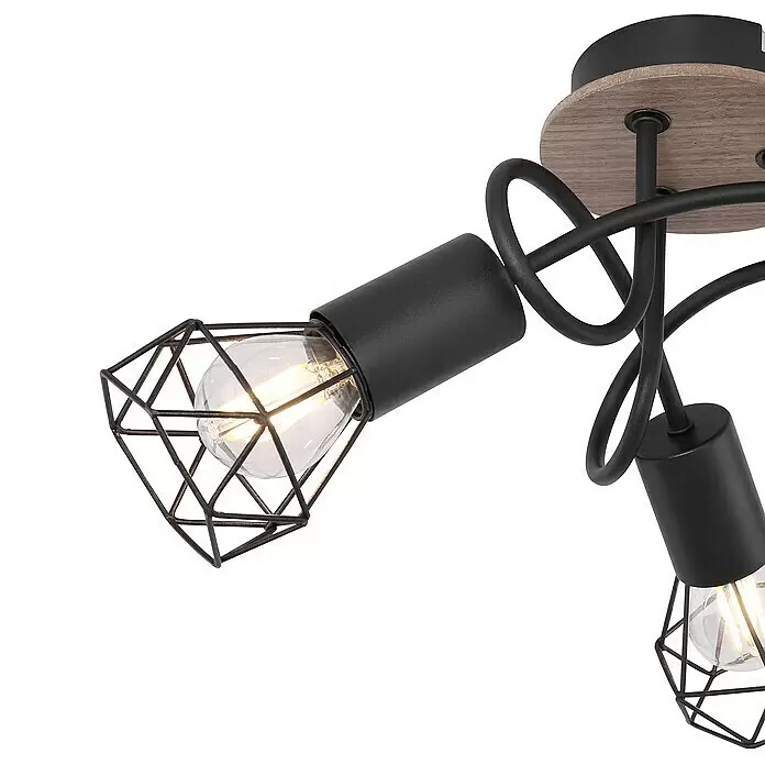 Globo Xara I Deckenstrahler - 40 W, Schwarz, E14, 3 Stk. - Detailaufnahme