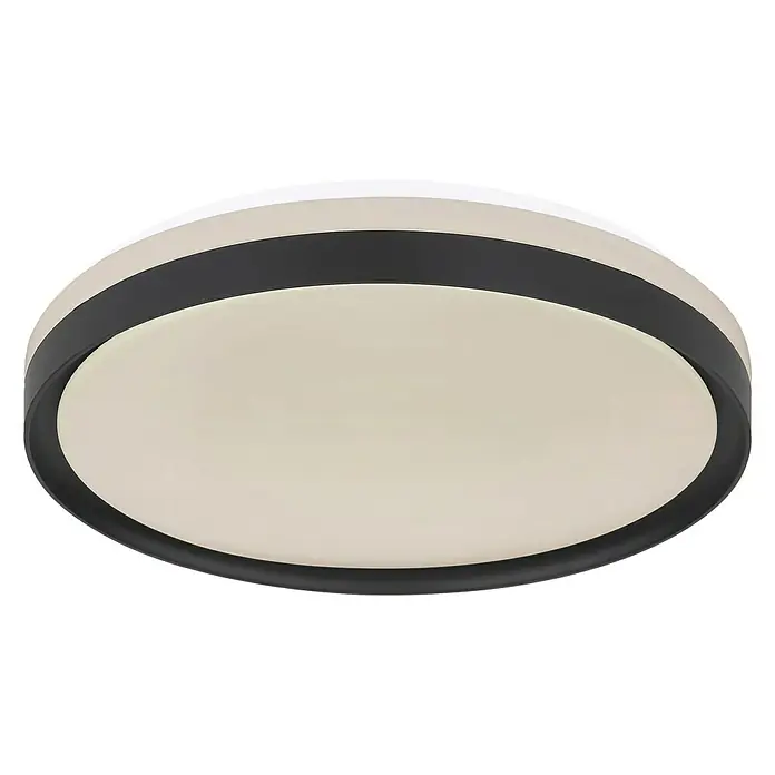 Globo LED-Deckenleuchte rund SONNY - 18 W, Ø x H: 39 x 8 cm, Weiß, Sonstige - Elegante Deckenleuchte mit einem runden Design, bestehend aus Weiß, Schwarz und einer diffusen Lichtfläche. Ideal für moderne Innenräume.