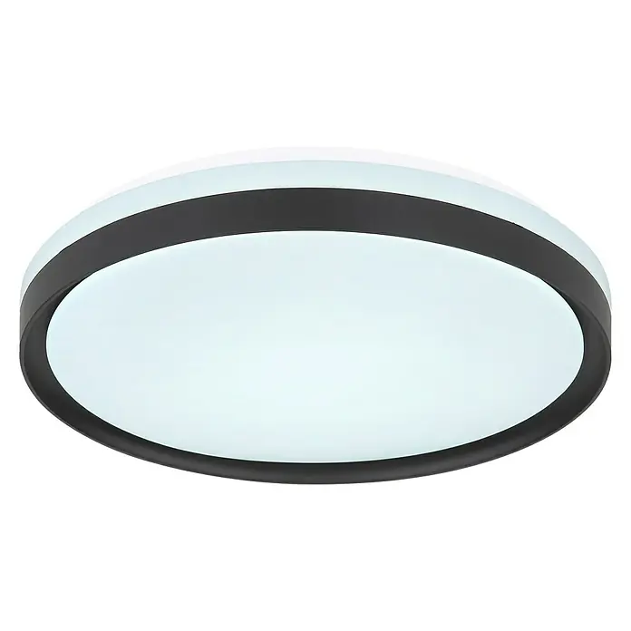 Globo LED-Deckenleuchte rund SONNY - 18 W, Ø x H: 39 x 8 cm, Weiß, Sonstige - Moderne LED-Deckenleuchte mit schwarzem Rand und weißem Lampenschirm für eine helle und stilvolle Beleuchtung in jedem Raum.