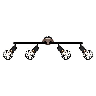Globo Xara I Deckenstrahler (40 W, L x B x H: 60 x 10 x 21,5 cm, Schwarz, E14, 4 Stk.)