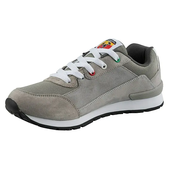 Abarth Zapato bajo de seguridad 500 - 37, Clase de protección según EN ISO 20345: S3, Gris - Zapatilla deportiva Abarth gris con suela blanca, cordones y detalles de colores para un look deportivo y elegante. Cómoda y con estilo.