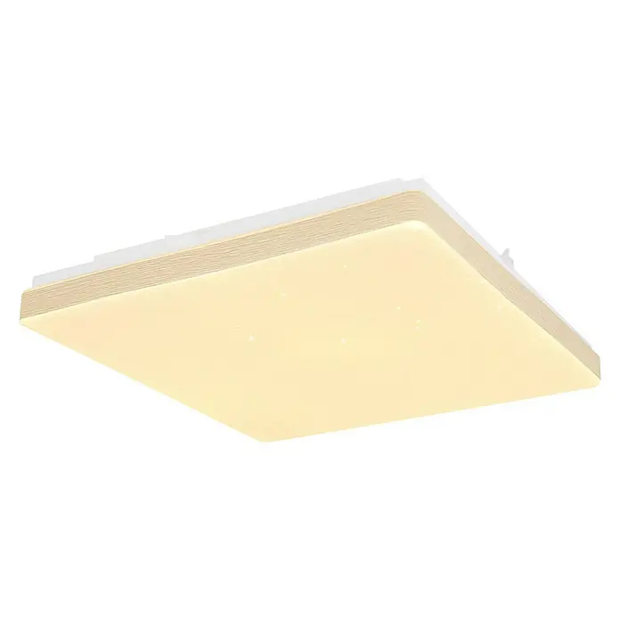 Globo LED-Deckenleuchte RAINA - 12 W, L x B x H: 33 x 33 x 6 cm, Weiß, Warmweiß - Diese moderne LED-Deckenleuchte mit Holzrahmen sorgt für eine warme und stilvolle Beleuchtung in jedem Raum.