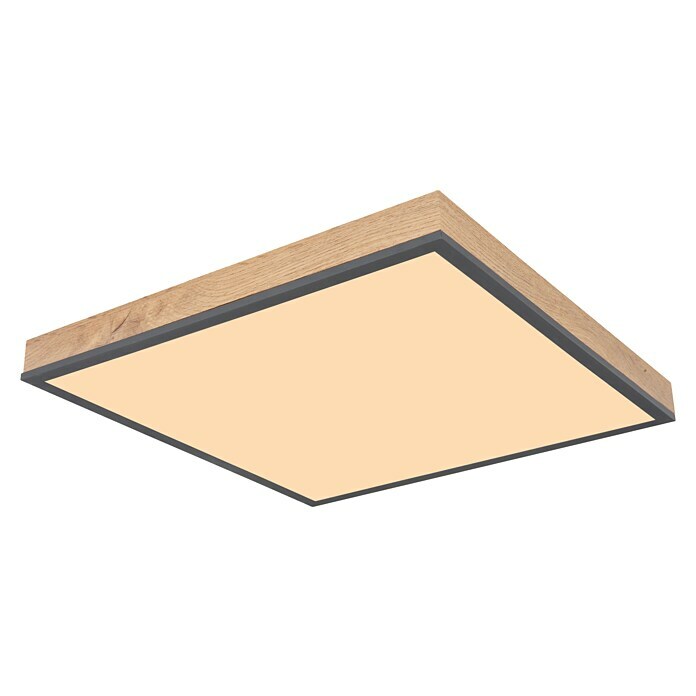 Globo Doro LED-Panel24 W, L x B x H: 45 x 45 x 6,5 cm, Braun, Warmweiß Diagonal View