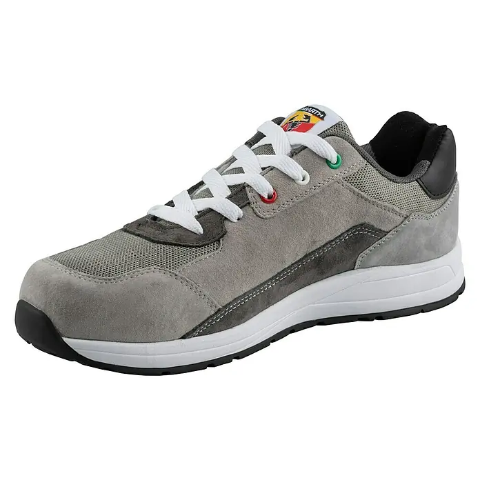 Abarth Zapato bajo de seguridad 595 - 41, Clase de protección según EN ISO 20345: S3, Gris - Zapatilla deportiva Abarth gris con suela y cordones blancos, ideal para comodidad y estilo. Su diseño deportivo la hace destacar.
