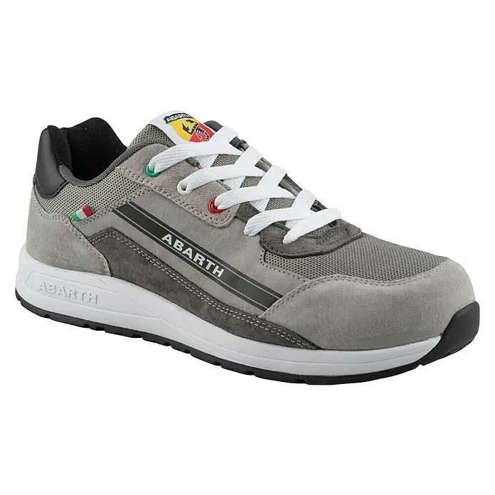 Abarth Zapato bajo de seguridad 595 - 41, Clase de protección según EN ISO 20345: S3, Gris - Zapatilla gris Abarth con suela blanca y cordones, ideal para actividades deportivas y tiempo libre. Cómoda y elegante.