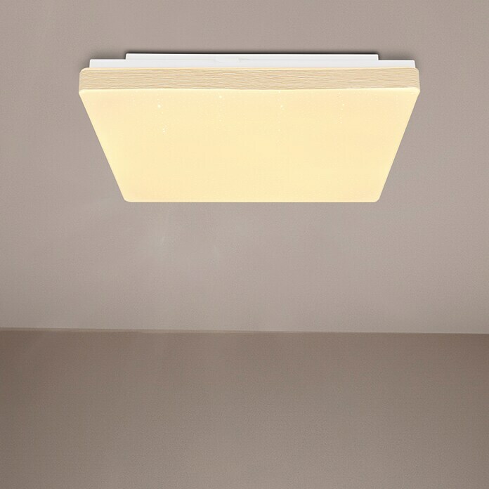 Globo LED-Deckenleuchte RAINA (12 W, L x B x H: 33 x 33 x 6 cm, Weiß, Warmweiß)
